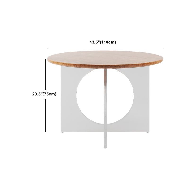 Round Dining Table Set 1/2/3/4 Pcs Acrylic Base Table and Chairs
