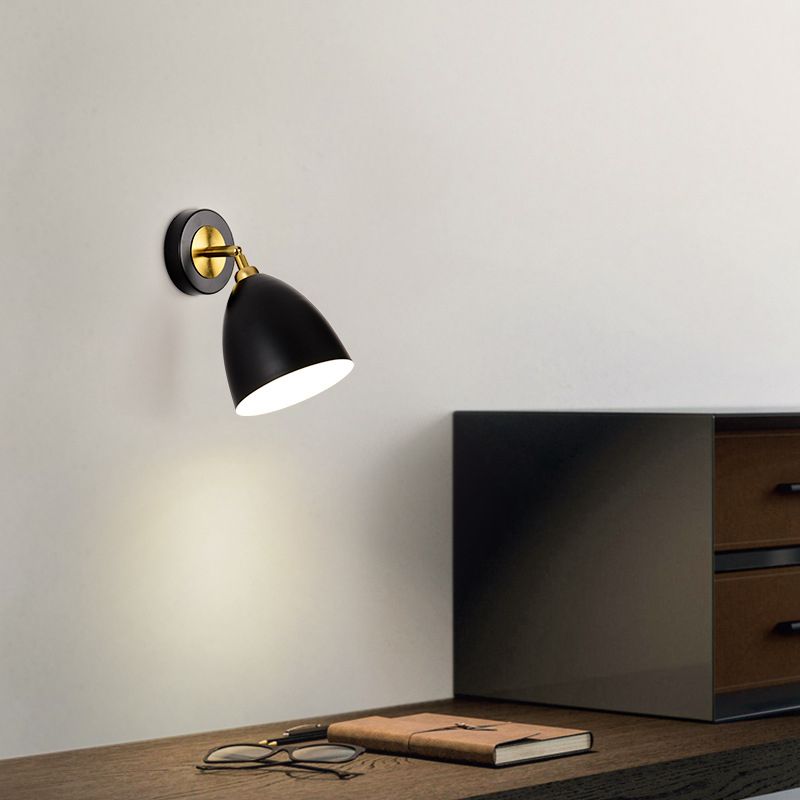Nordic Style Iron Wall Light Cone Shape Adjustable Wall Lamp for Living Room