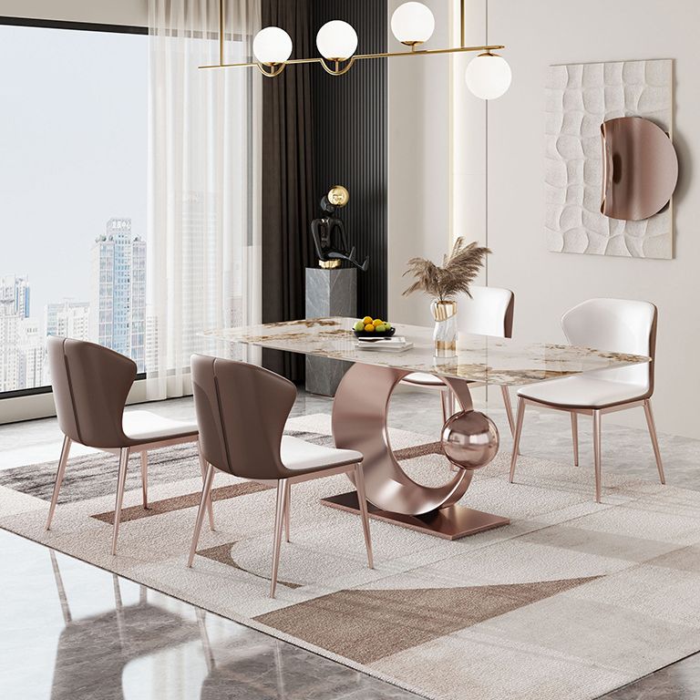 Luxurious Sintered Stone Top Dining Set Rectangle 1/4/5/7/9 Pieces Dining Room Table Set