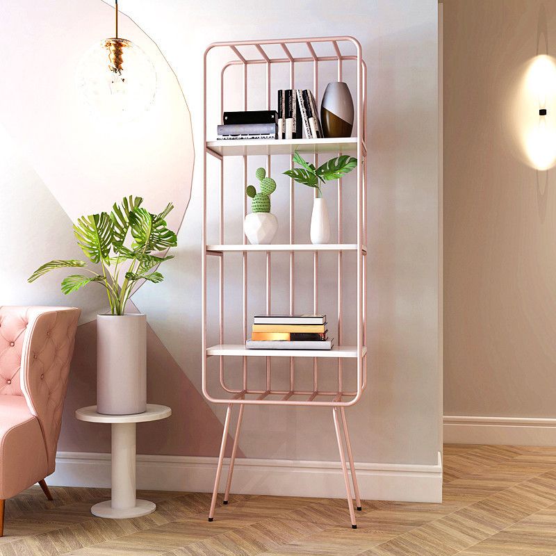 Urban Bookshelf Metal Open Back Shelf Bookcase with Shelves for Living Room
