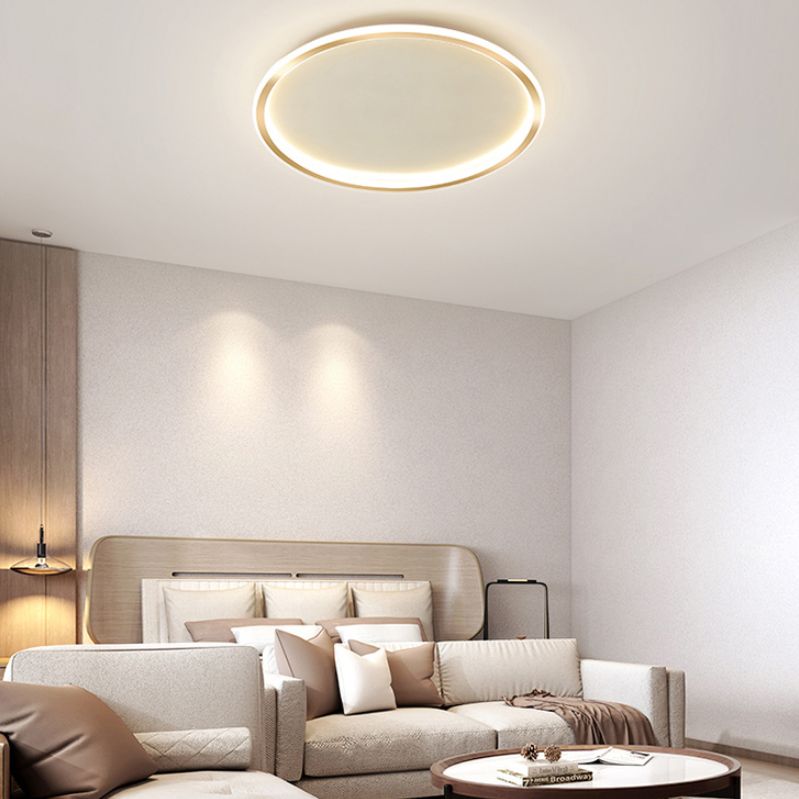 Moderne minimalistische ronde LED-plafondlamp aluminium binneninbouw met siliconen kap