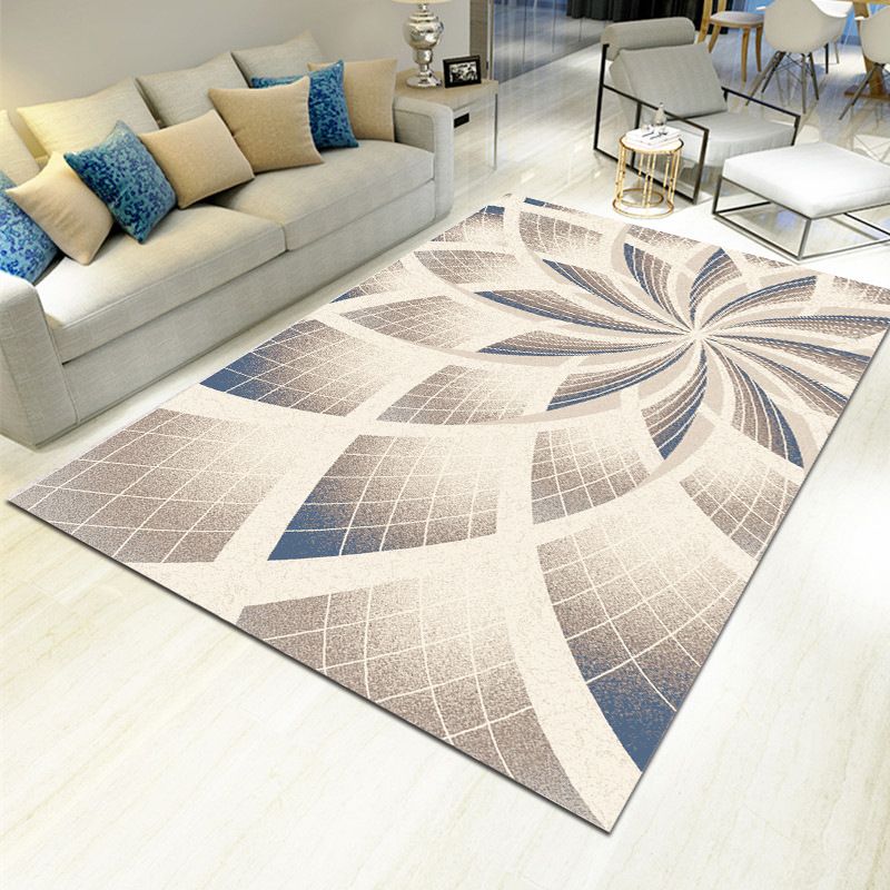 Novel Sketch Effect Geometric Rug Multi-Color Modern Carpet Polyester Stain Resistant Pet Friendly Anti-Slip Rug for Room