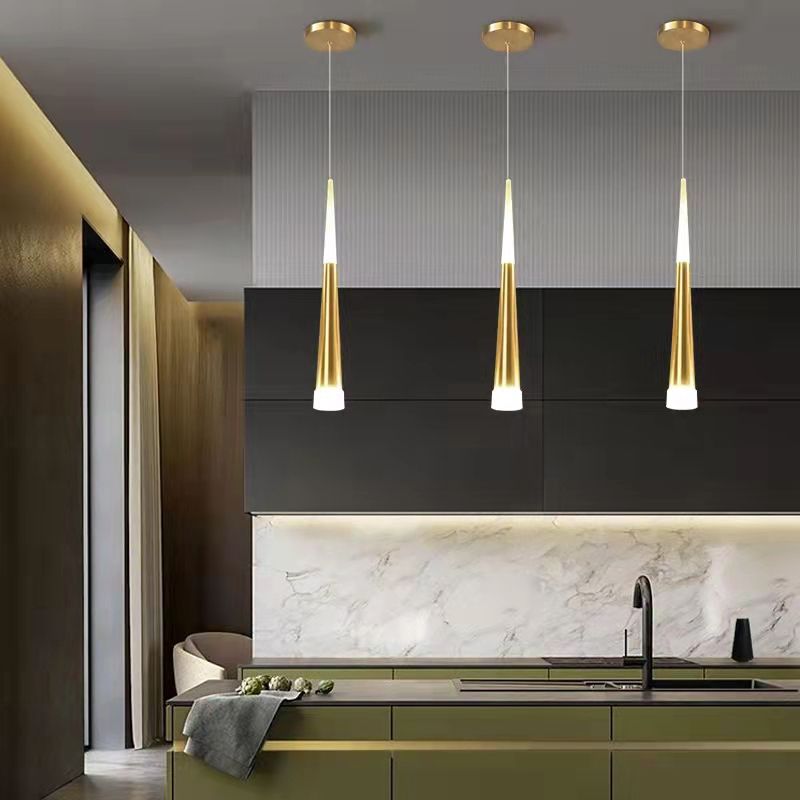 Éclairage pendentif contemporain LED suspendue avec une teinte acrylique pour la salle à manger