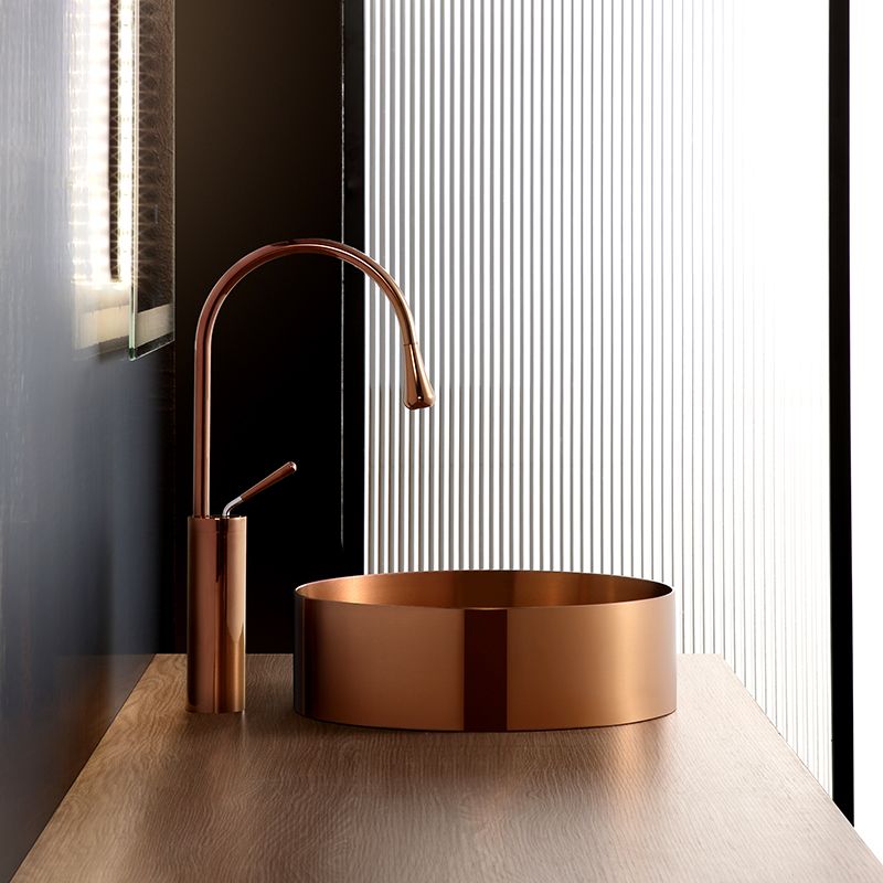 Modern Bathroom Sink Metal Wash Stand with Basin and Faucet Bathroom Sink