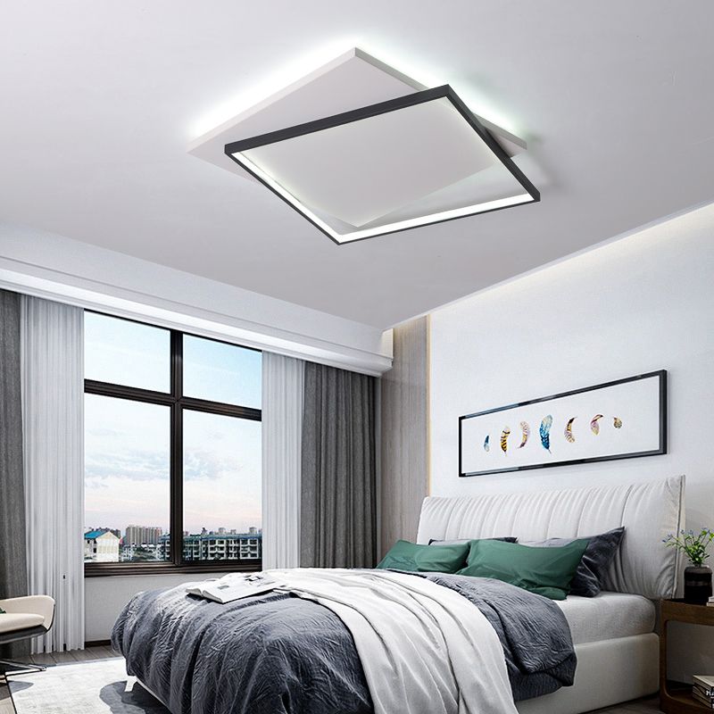Eenvoud vierkante plafondmontage verlichting acryl woonkamer led spoelbevel in wit zwart