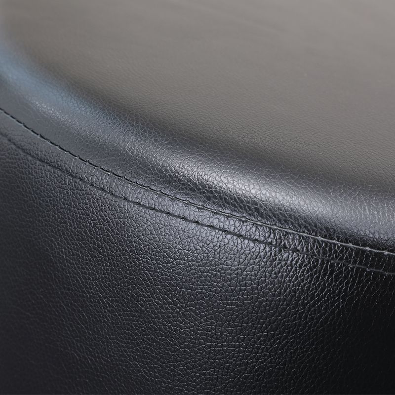 Minimalist Round Footstool Ottoman Solid Color Genuine Leather Ottoman