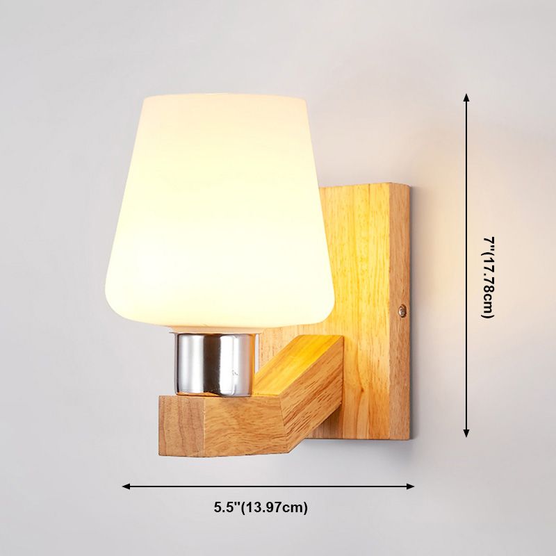 Estilo contemporáneo Luces de apliques de pared geométrica madera 1 lámpara de luz liviana
