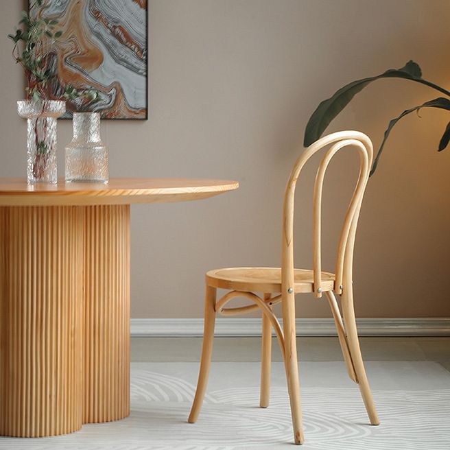 Minimalist Round Dining Table Set 1/2/3/4/5/7 Pieces Pine Dinette Set