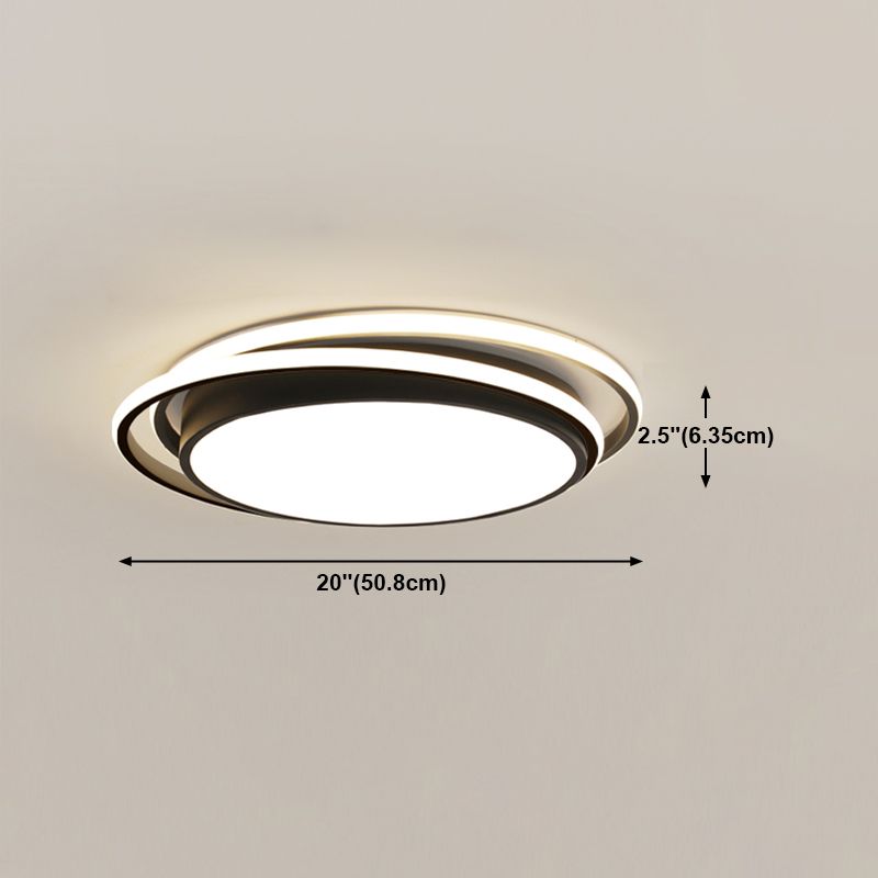 Luminaire de plafond encastré à montage encastré de simplicité noire Lumière montée au plafond de LED