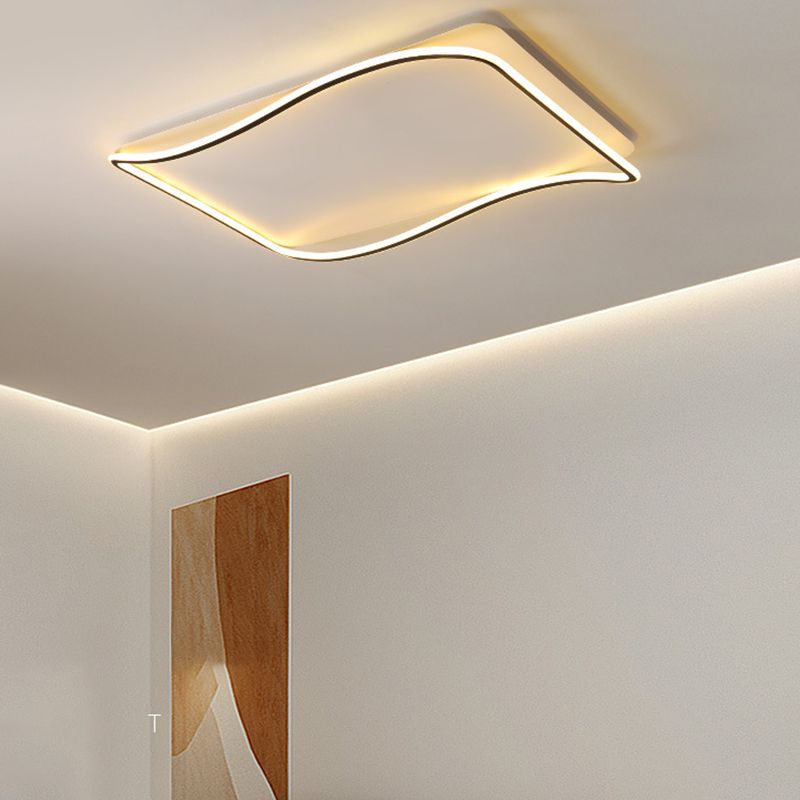 Rectangle Flush Light Modern Metal Flush Mount Light Fixture