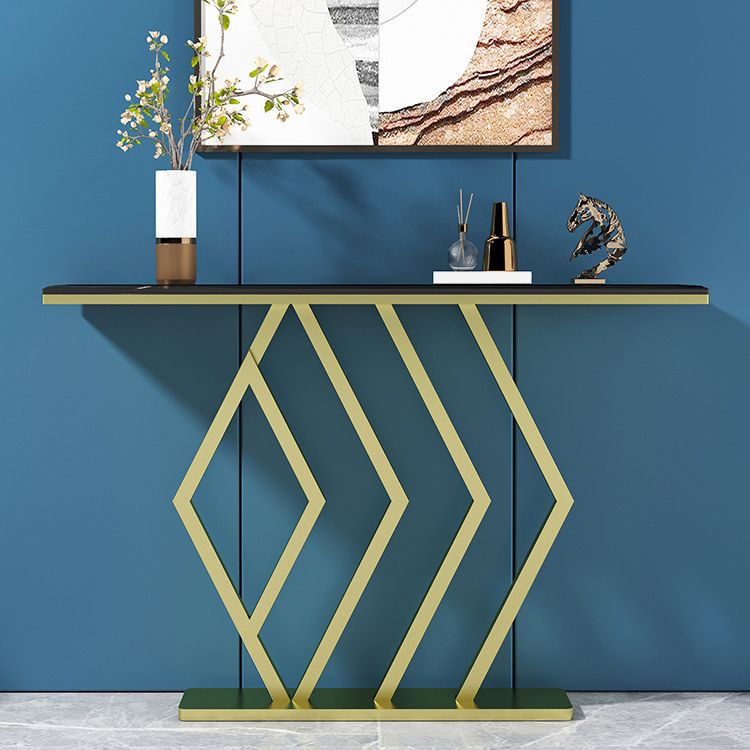 31.5-inch Tall Hall Console Table Glam Stone Accent Table with 1 Shelf