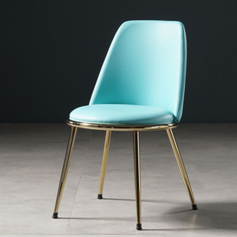 Glam Style Side Chair Armless Solid Back Dining Chair for Dining Room