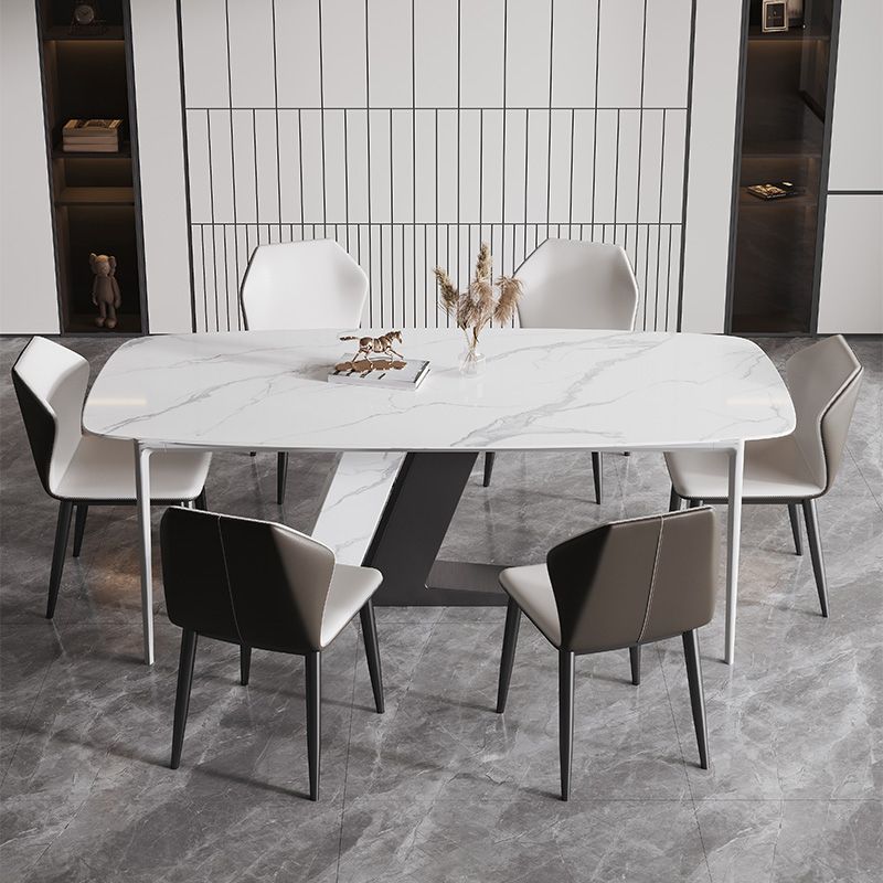 Contemporary Dining Set 1/4/5/7 Pcs Dining Table Set with Sintered Stone Top