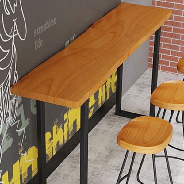 Rectangle Sled Base Solid Wood Bar Table for Kitchen Dining Room