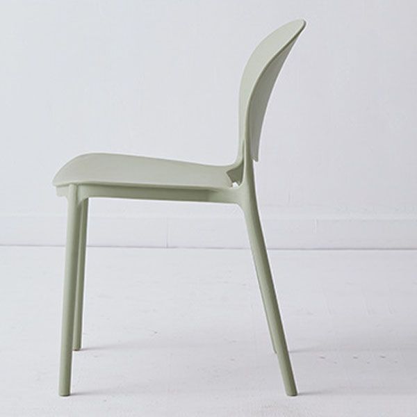Modern Style Stackable Plastic Chair Open Back Dining Side Chair (Set of 4)