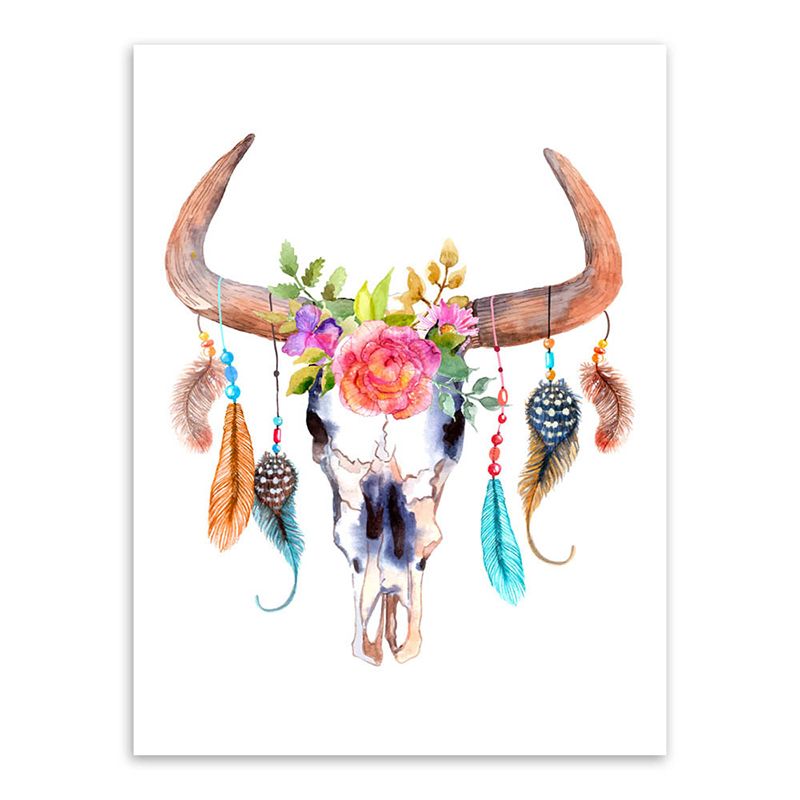 Headwear Painting Canvas Textured Childrens Art Living Room Wall Decoration in White