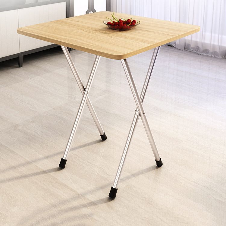 Metal and Wood Table 28.5"H Mid-century Modern Minimalist Foldable Square Dining Table