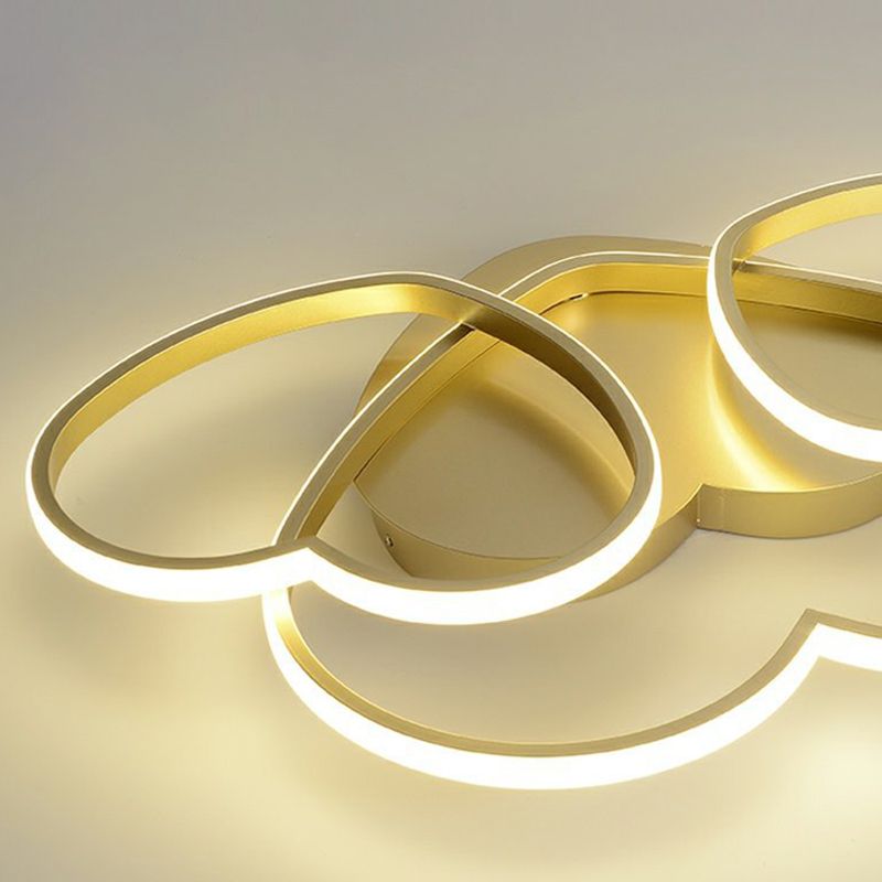Hedendaagse Hart Flush Licht Metaal 3 Lichten Flush Mount Plafond Fixture