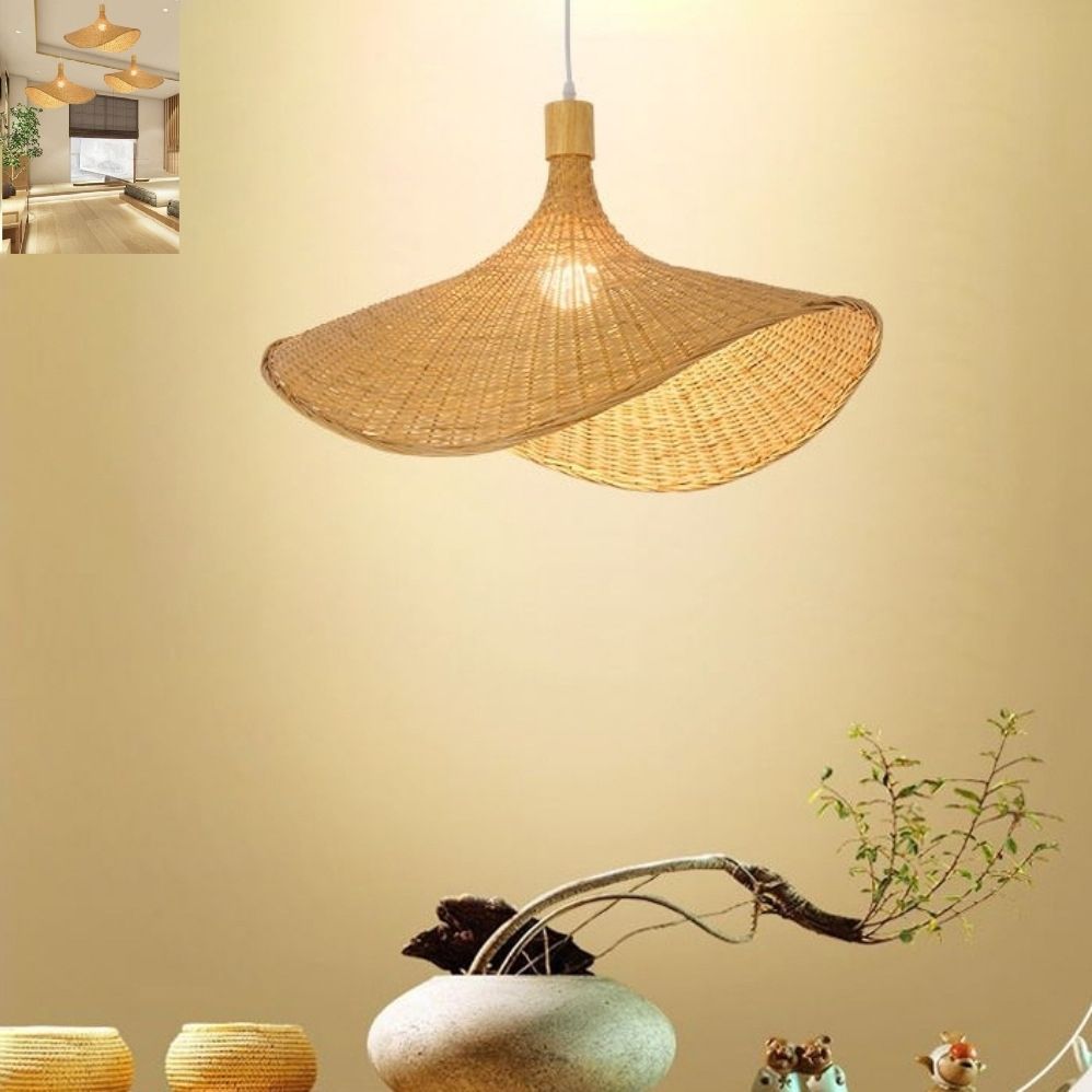 Minimalist Handmade Pendant Light, Cowboy Hat Shade 1-Light Pendant Lighting
