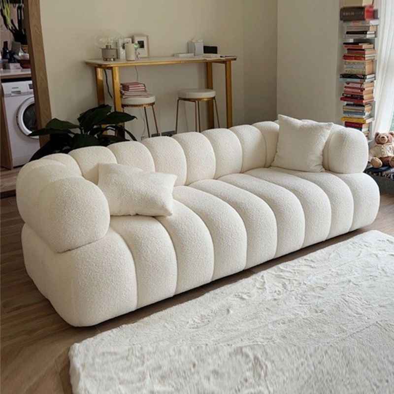 Wool Recessed Arm Sofa Contemporary Standard Sofa for Living Room