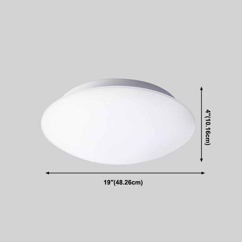 Round Shape Ceiling Lamp Modern Simple Style Iron 1 Light Flush Mount with Glass Lampshade for Aisle