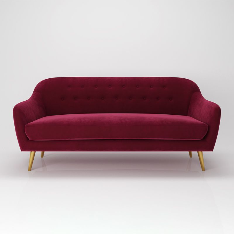 Modern Flared Arm Sofa with Tufted Back for Apartment 32.28" H