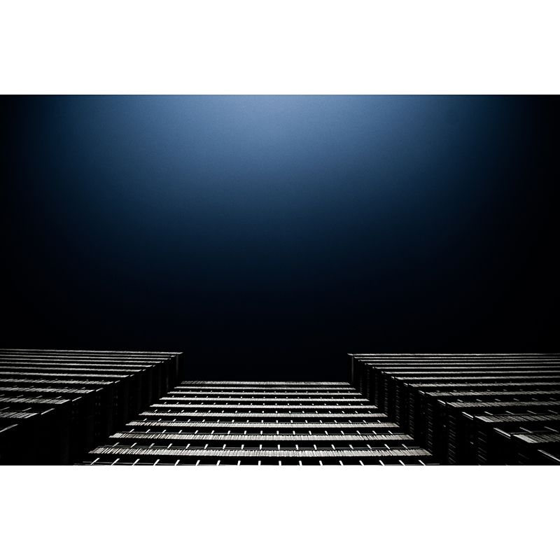 Night City Building Wall Mural Contemporary Style for Meeting Room, Moisture Resistant