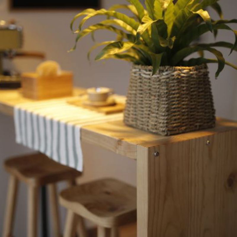 Modern Bar-height Table Solid Wood Top Bistro Pub Table for Dining Room