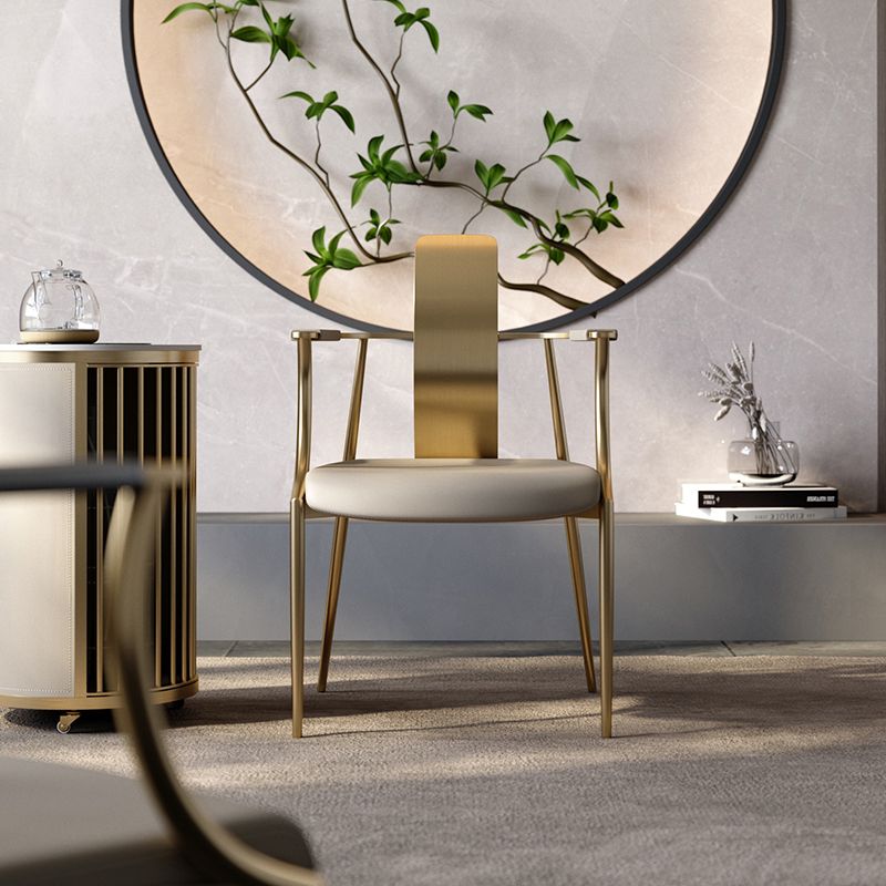 Glam Track Arms Armchair Basic Fixed Back Accent Armchair for Living Room