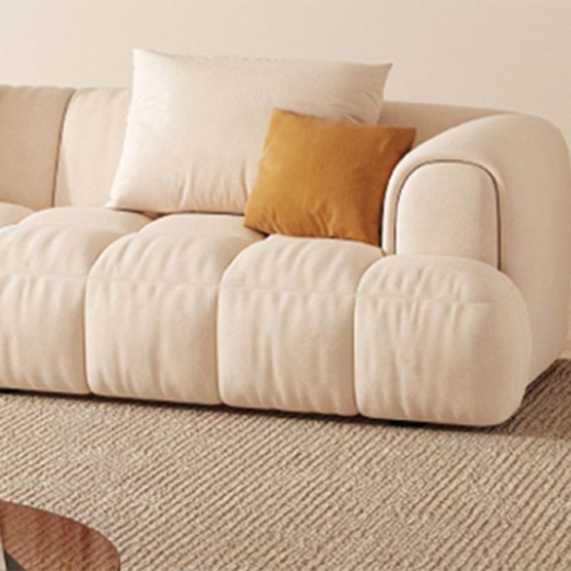Scandinavian Recessed Arm Sofa 28.7" H Blocks Sofa with Pillows