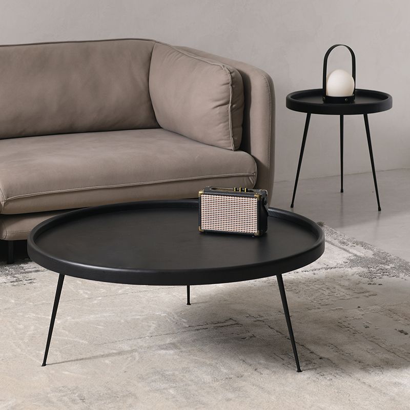 Scandinavian 3 Legs Coffee Table Round Wooden Coffee Table for Living Room