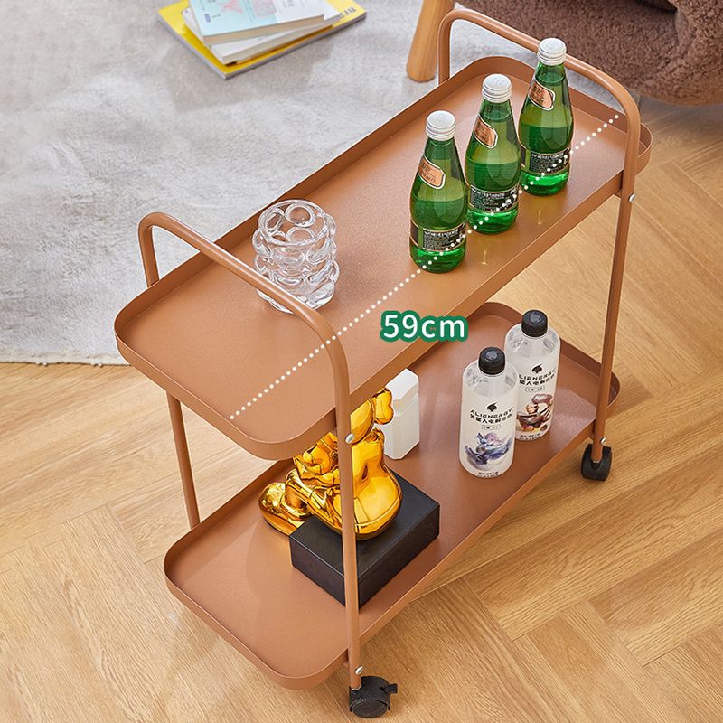 25.2"H Rolling Modern Prep Table Metal Rectangular Prep Table for Dining Room