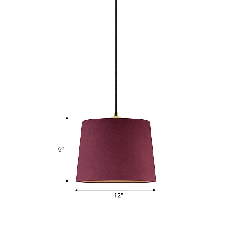 Drum camera da letto illuminazione a sospensione tessuto in tessuto a 1 lutto Purple Finitura Afferma del soffitto