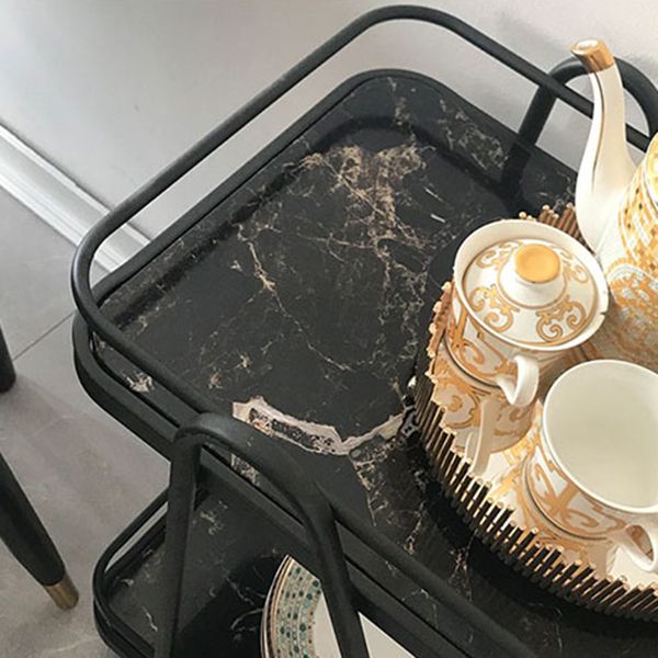 Contemporary Rolling Rectangular Prep Table Metal Prep Table for Home Use