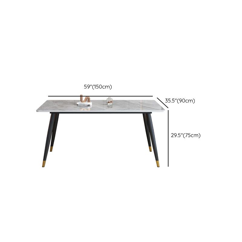 Modern 4 Legs Dining Table Sintered Stone Dinner Table for Dining Room