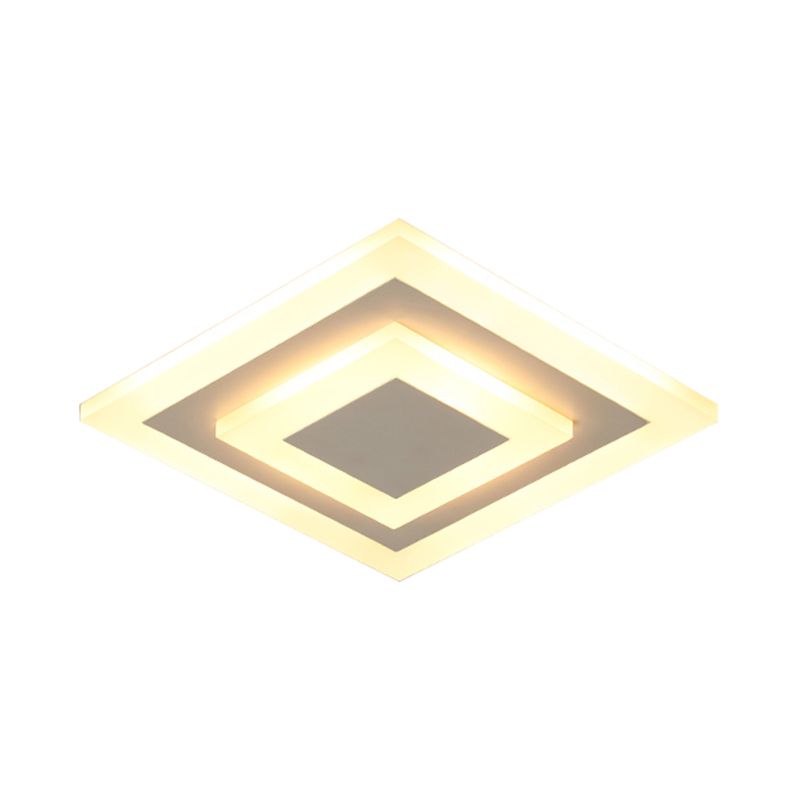 Wit/Koffie LED Gang Plafondlamp Eenvoudig Acryl Rond/Vierkant Inbouwverlichting in Warm/Wit/Natuurlijk Licht