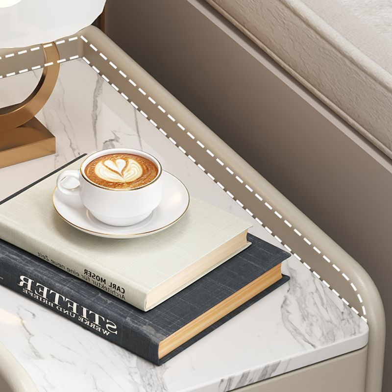 2 Drawers Glam Pine Accent Table Nightstand 20" Tall with Legs