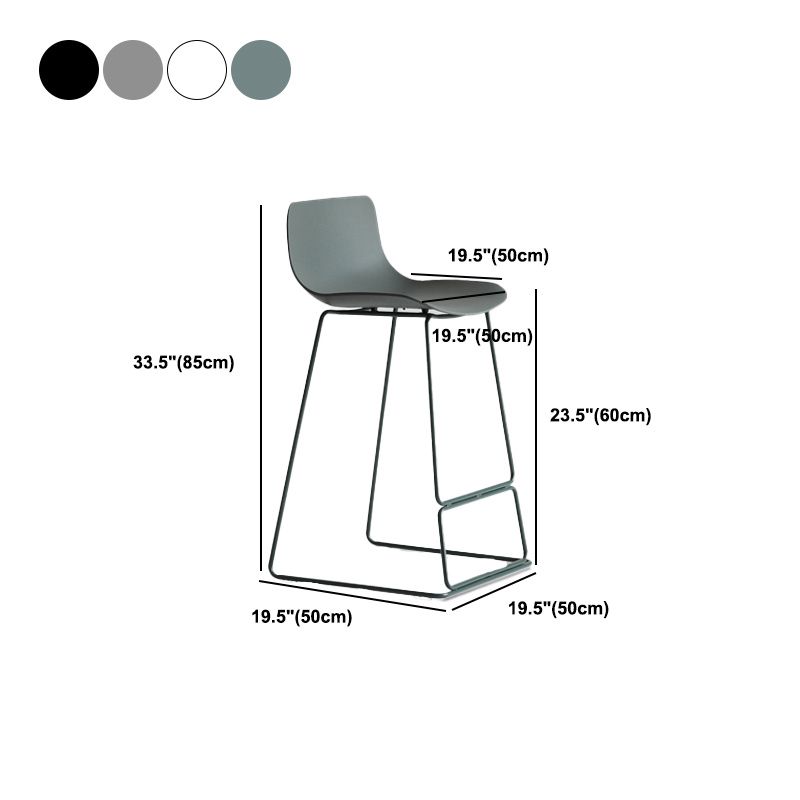 Modern Style Bar-stool Bucket Plastic Bar Stool with Metal Legs for Home
