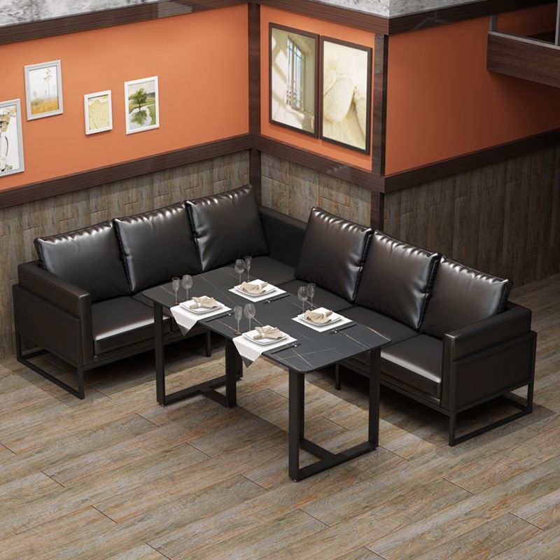 Stone Double Pedestal Table Industrial Style Dining Table for Dinner Kitchen Home