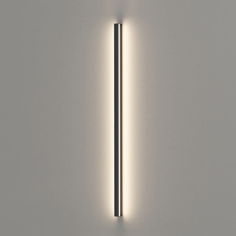 Linear Shape Metal Wall Lighting Idea Modern Style 1 Light Wall Light Sconce in Black