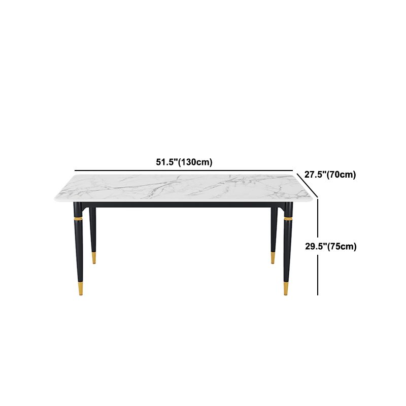 Modern 1/4/5/7 Pieces Dining Set Rectangle Stone Top Legs Dinette Set in White