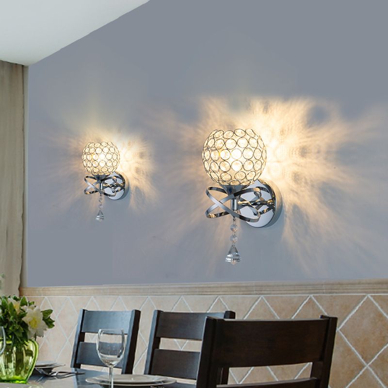 Modernist Wall Sconce Silver Wall Light Fixture for Living Room