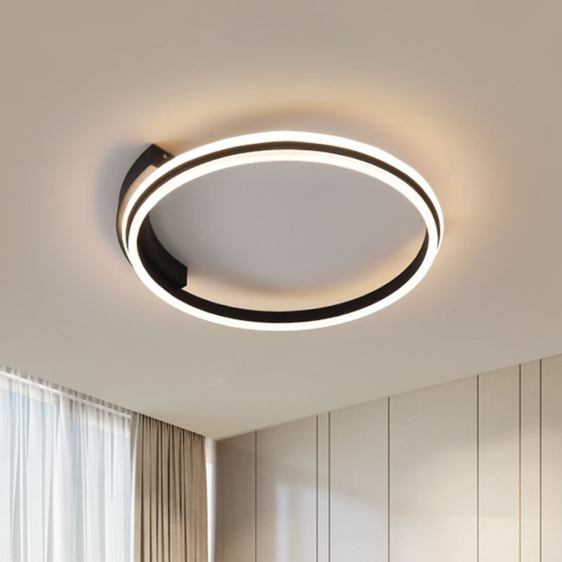 Acrylic Hoop Surface Ceiling Light Minimal Black 16.5"/20.5" Wide LED Flush Mount Recessed Lighting in Warm/White Light