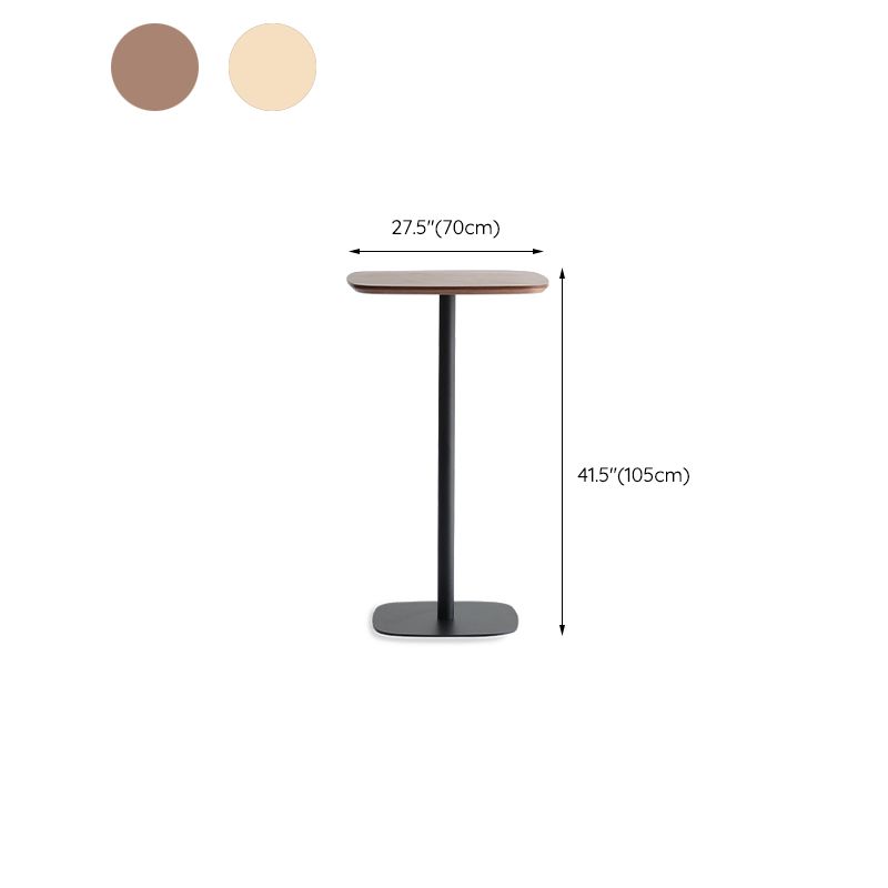 Square Bar Table in Metal and Wood Glam Bar Table with Pedestal Base