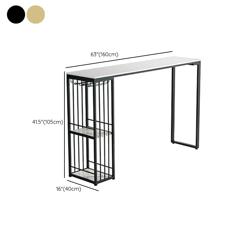 Rectangle Counter Wine Table Faux Marble Counter Height Dining Table