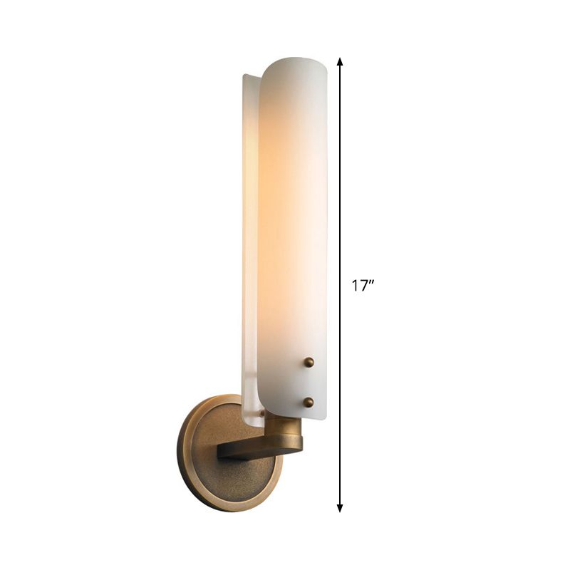1 hoofd slaapkamer wandlamp modernisme messing sconce lamp armatuur met buis opaalglas schaduw