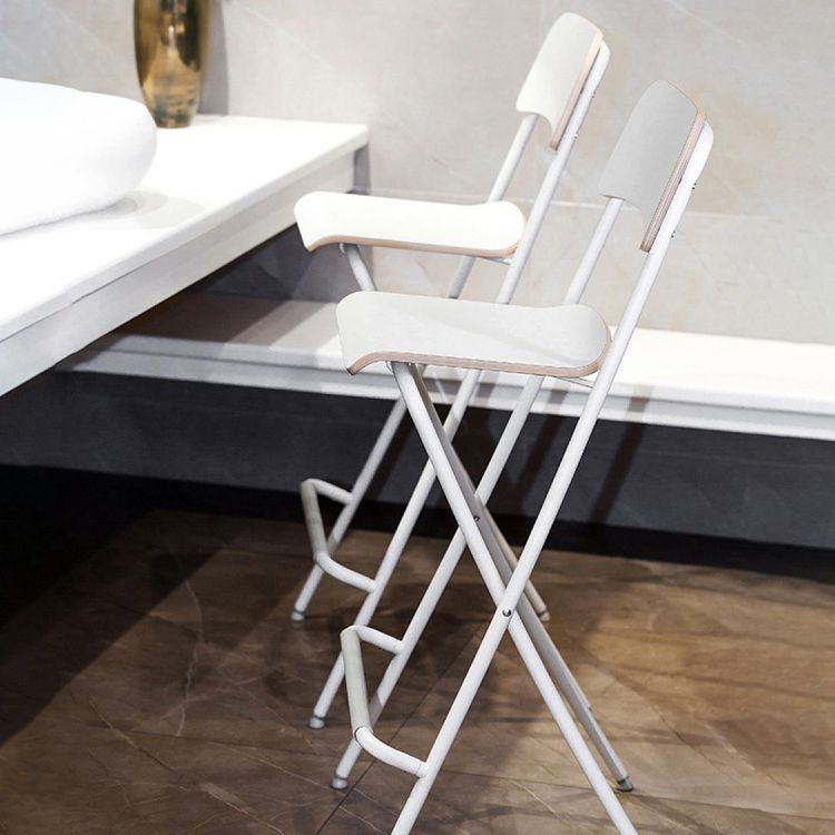 Industrial Folding Wood Stool Backrest Counter Stool for Restaurant