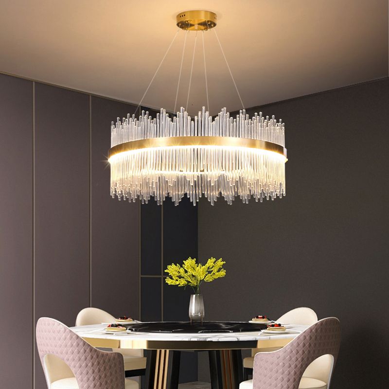 Luz de colgante LED de cristal de lámpara de lámpara de estilo contemporáneo para sala de estar