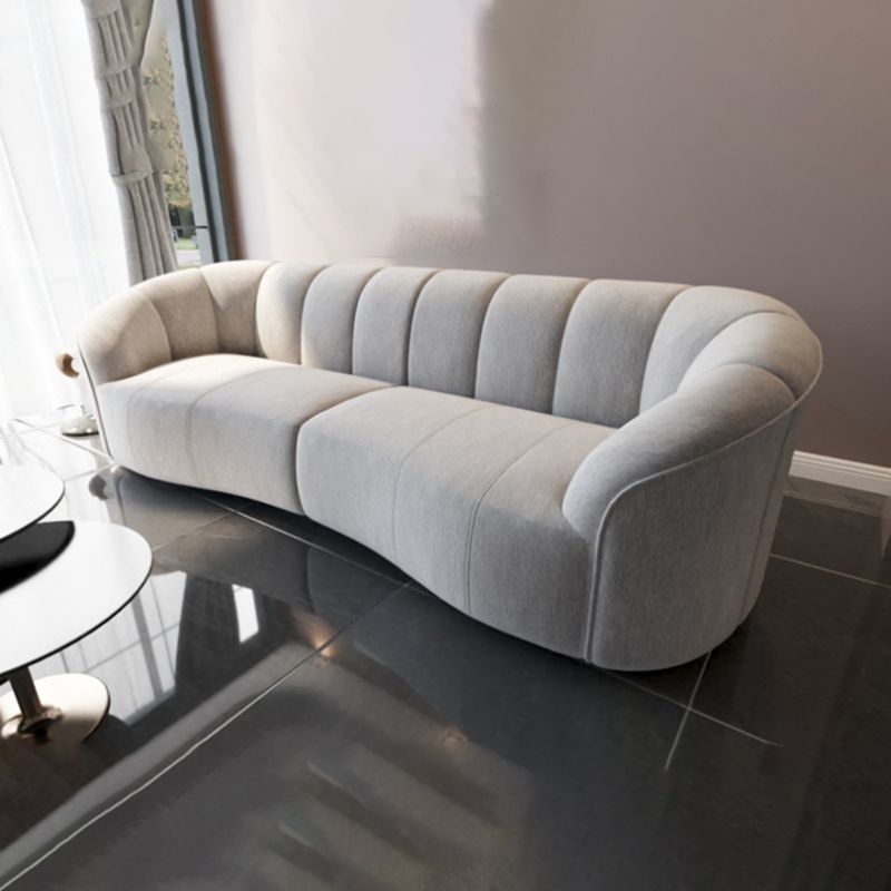 29.52" High Tuxedo Arm Sofa Gray Modern 3/4-seater Fabric Sofa