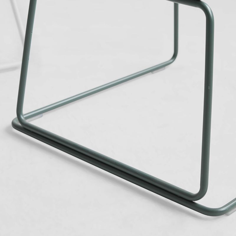 Industrial Indoor Armless Stool Plastic Bar Stool with Upholstered